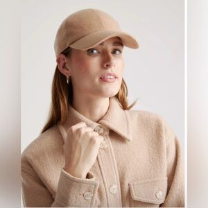 NWT $175 Rag & Bone  HONEY BEIGE NUBUCK MERCER BASEBALL CAP 100% Cow Nubuck